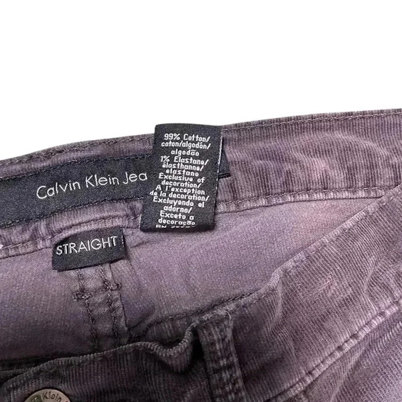 Y2K Calvin Klein Women's Straight Size Leg Size 8 Brown Corduroy Grunge - Picture 4 of 10